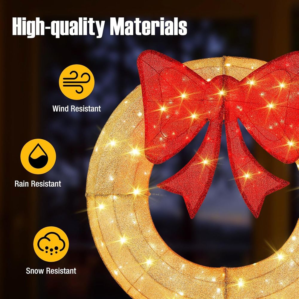 48 Inch Pre-Lit Christmas Wrea - Christmas Lights Outdoor review and price