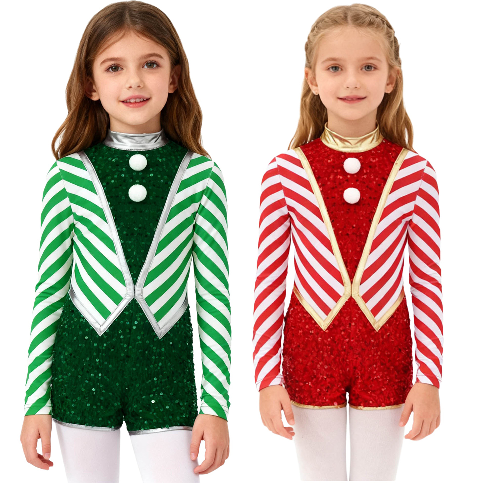 Kids Girls Long Sleeve Sequin  - Elf Costume Christmas review and price