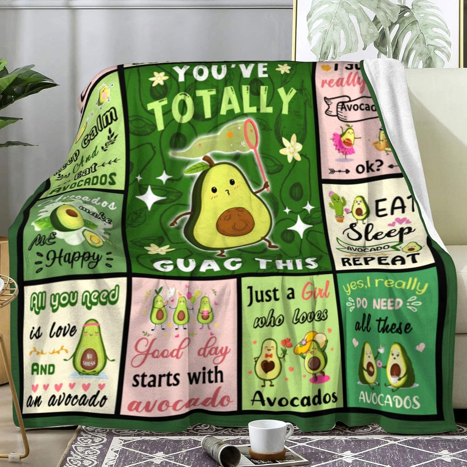 Avocado Blanket Cartoon Avocad - Christmas Throw Blanket review and price