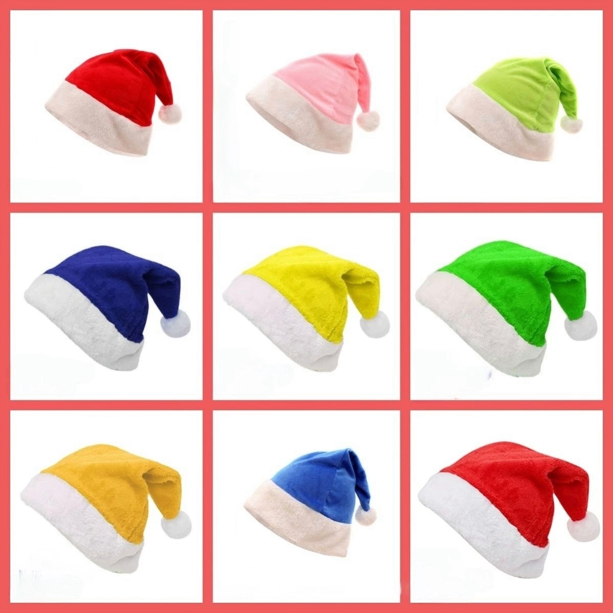 50pcs Christmas Plush Velvet H - Santa Hat Plush review and price