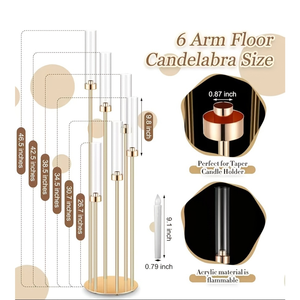 2 Sets Floor Candelabra 6 Arms - Holiday Candle Set review and price