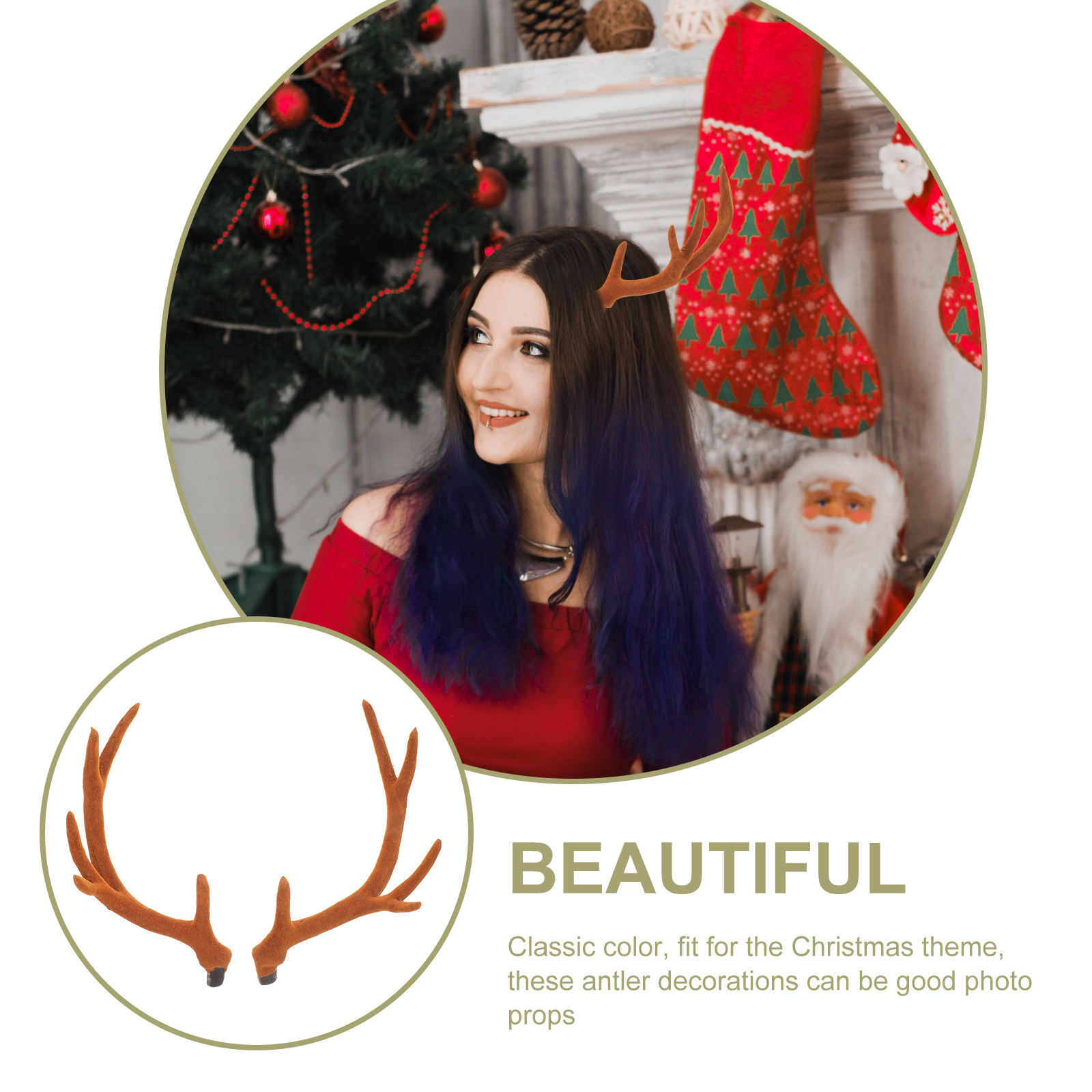 17CM Brown Reindeer Antlers Si - Reindeer Antlers Headband review and price