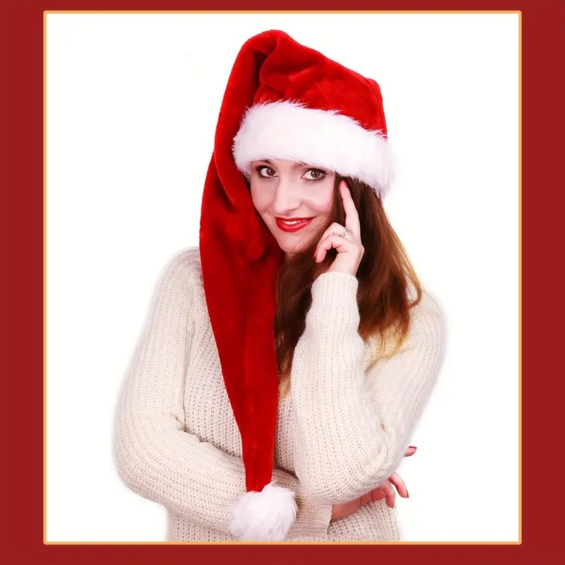 Long Plush Christmas Hat Red T - Santa Hat Plush review and price
