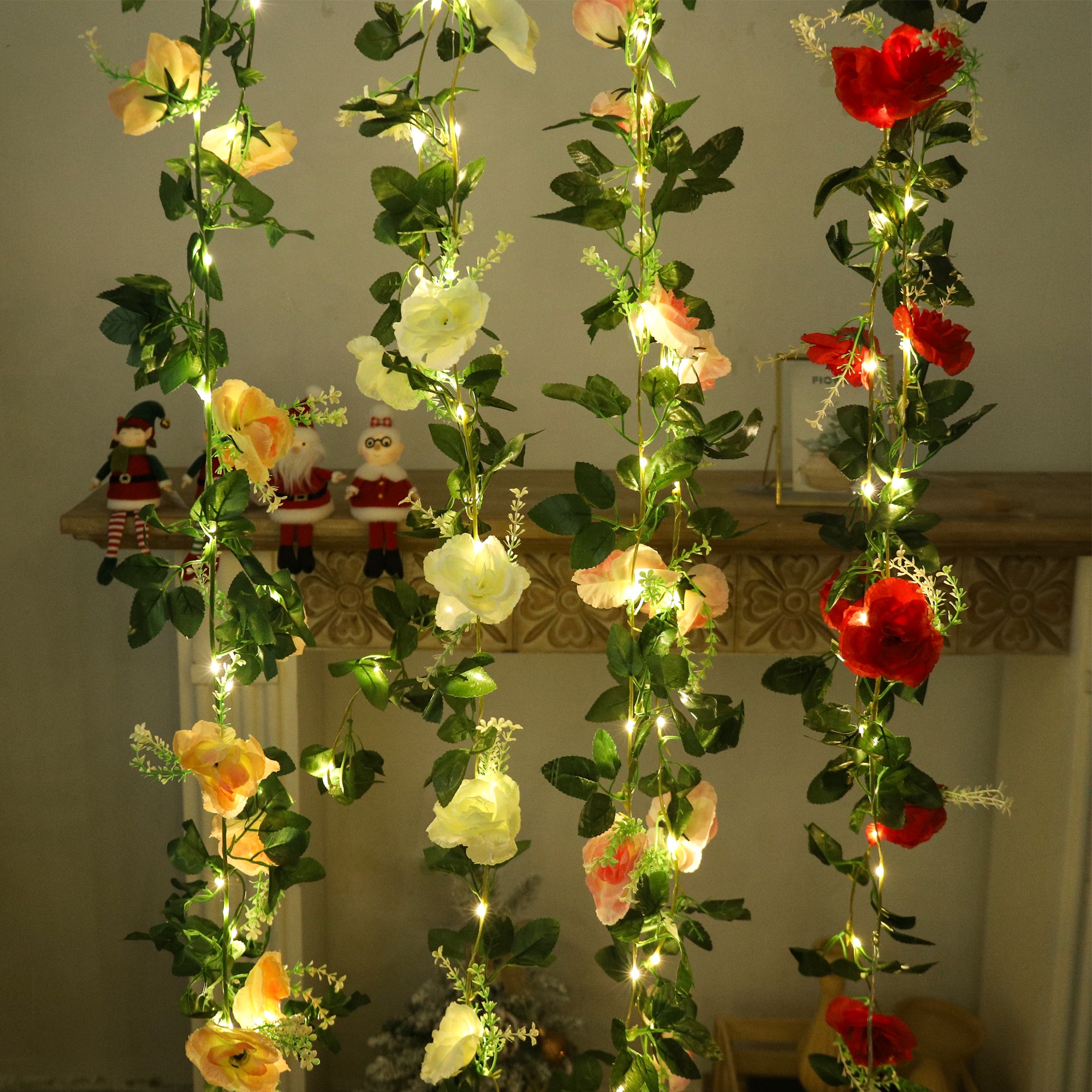 Rose LED Vine Light String Art - Christmas Wreath Fake review and price