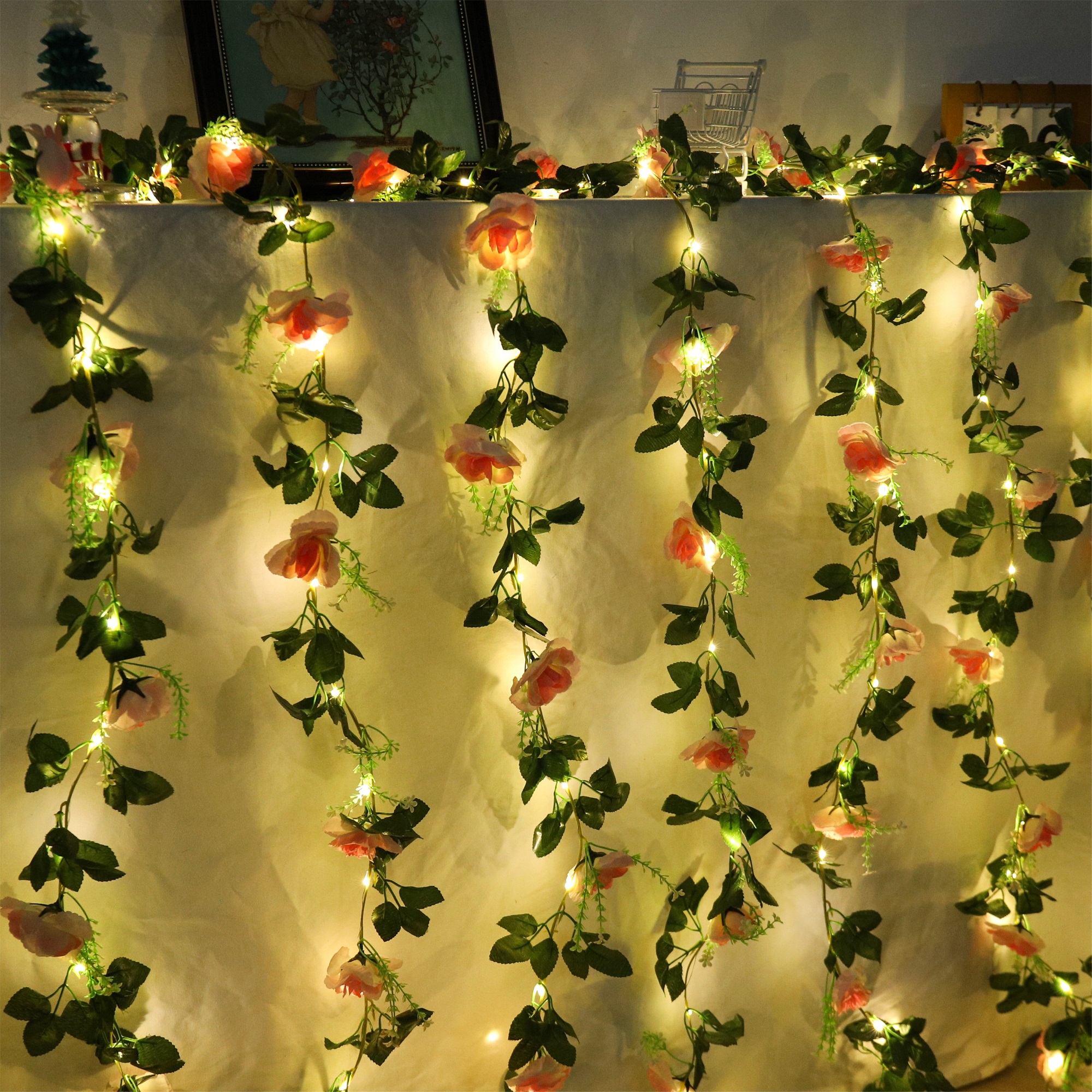 Rose LED Vine Light String Art - Christmas Wreath Fake review and price