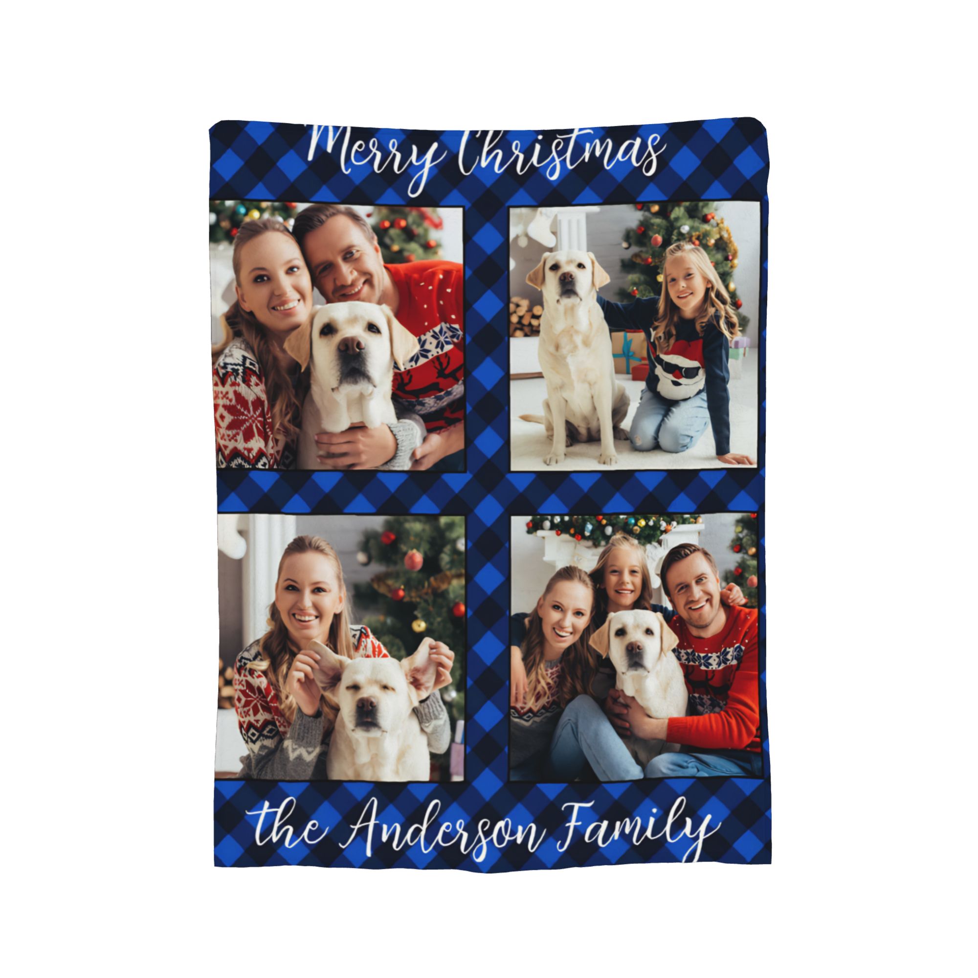 Family 4 Pictures Personalized - Christmas Throw Blanket review and price