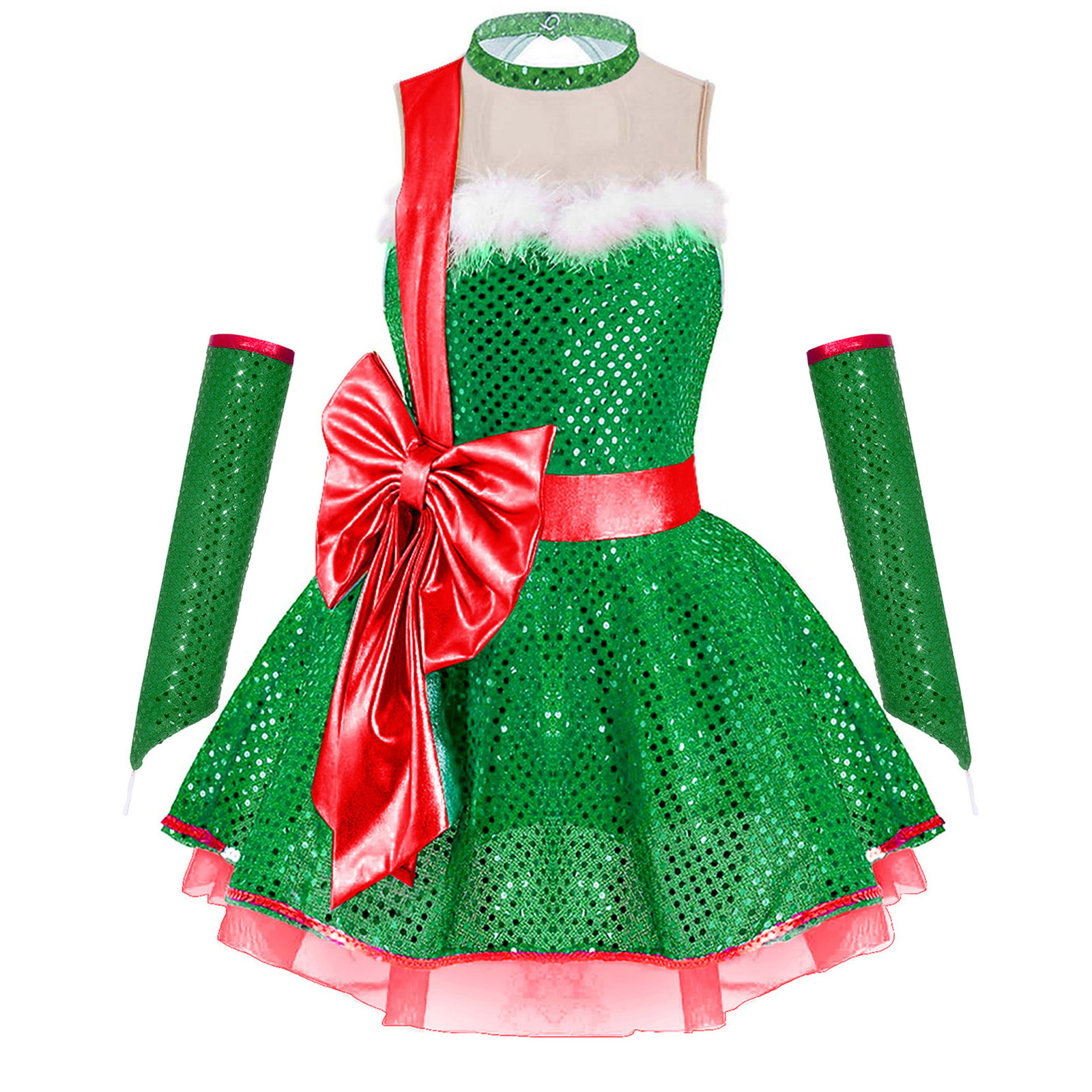 Teen Girls Christmas Sleeveles - Elf Costume Christmas review and price