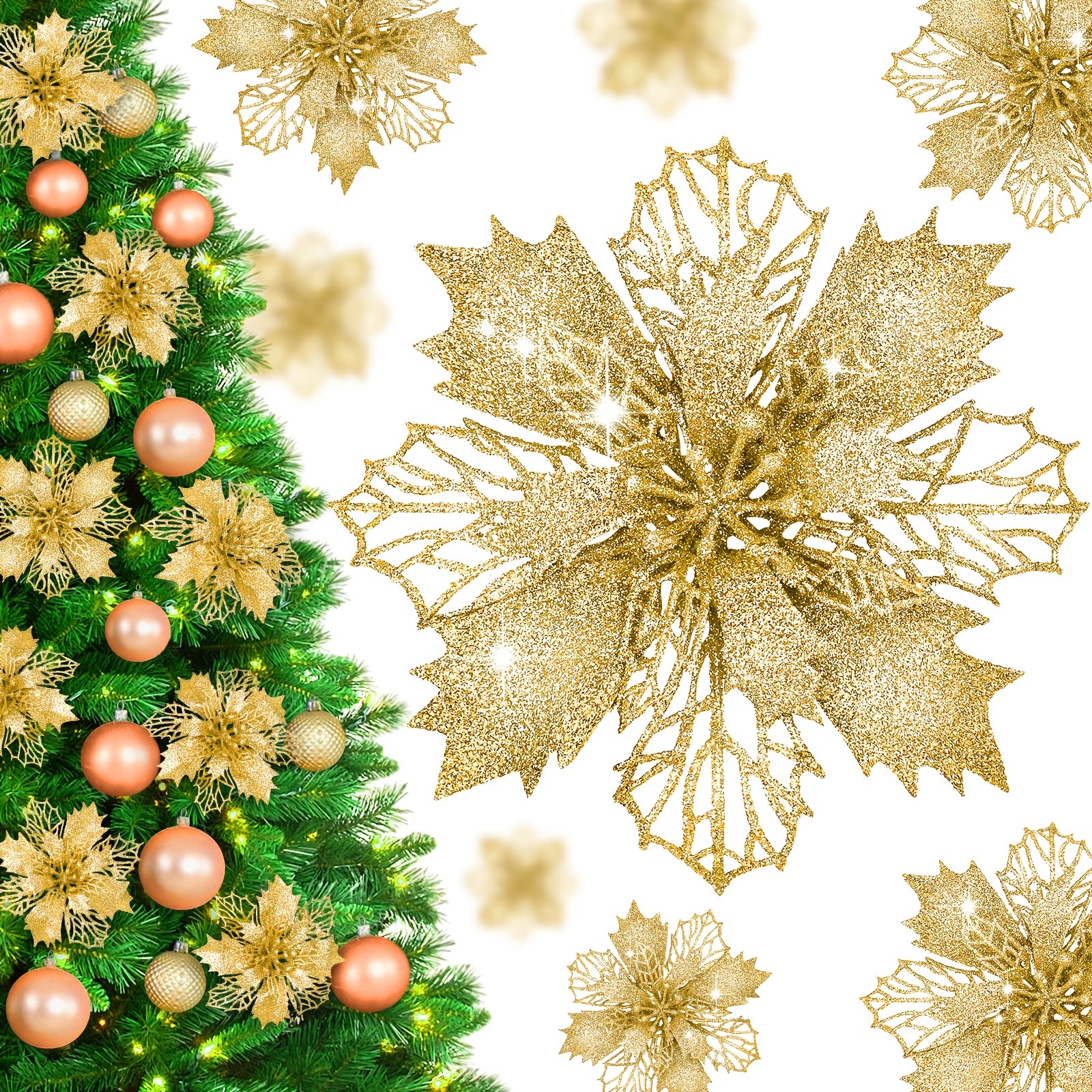 14Pcs Artificial Flowers 11CM  - Christmas Tree Artificial review and price