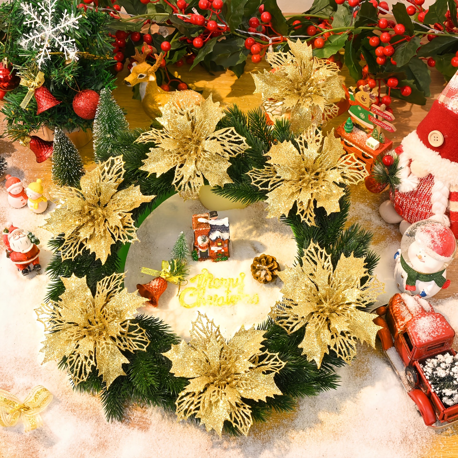 14Pcs Artificial Flowers 11CM  - Christmas Tree Artificial review and price
