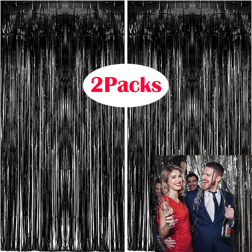 2Packs Black Metallic Tinsel F - Tinsel Garland Decoration review and price