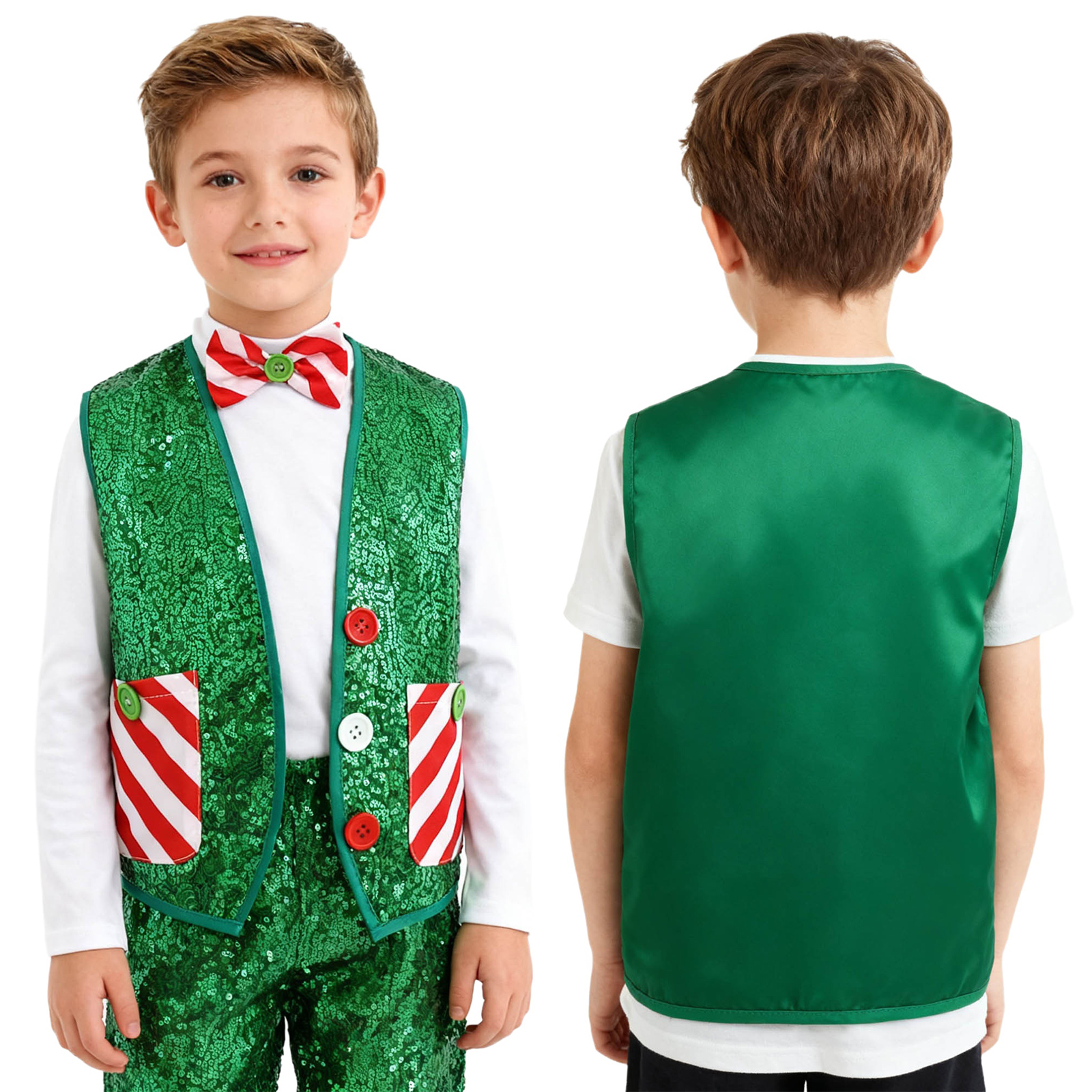 Boys Girls Christmas Shiny Seq - Elf Costume Christmas review and price