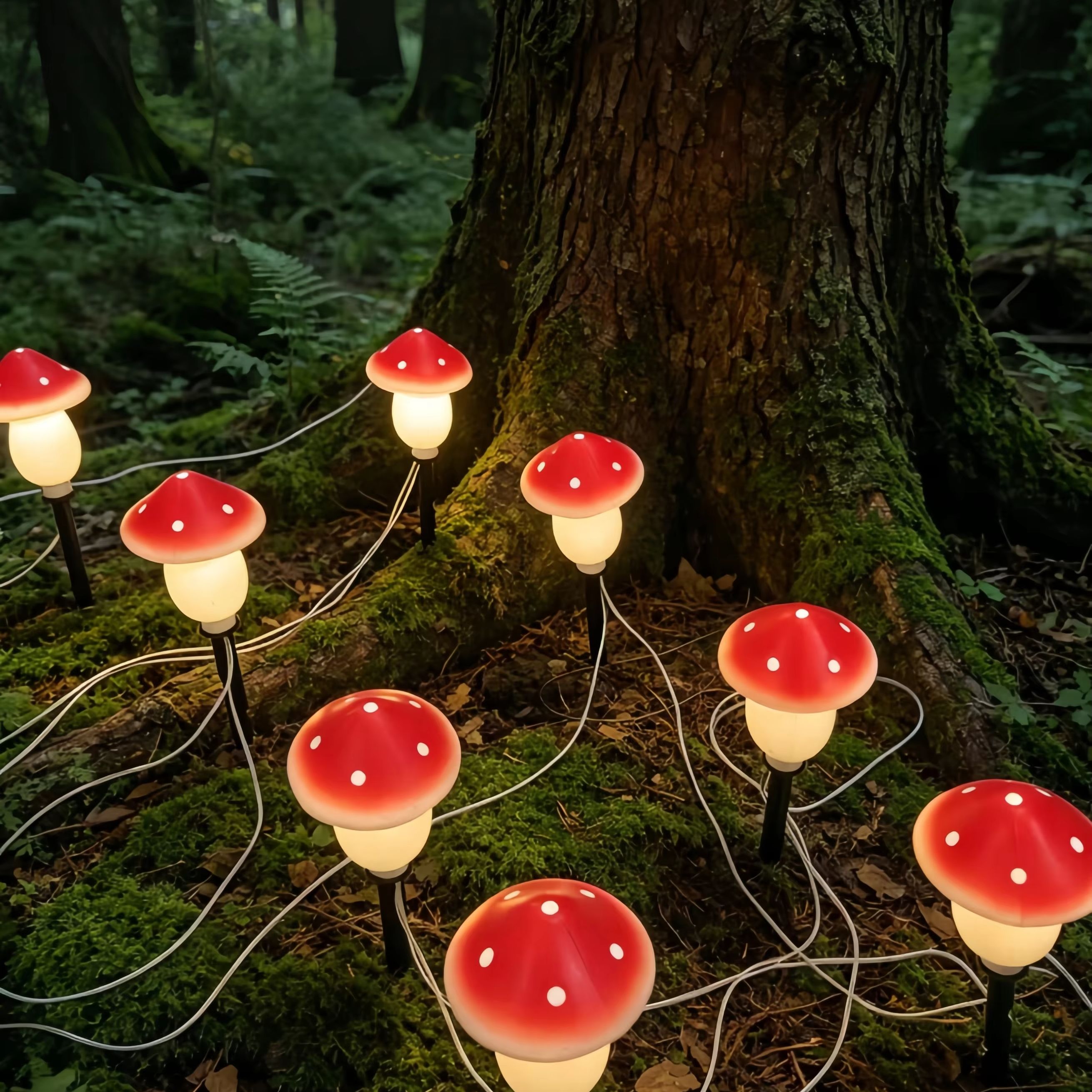 Solar Mushroom String Lights W - Christmas Lights Outdoor review and price
