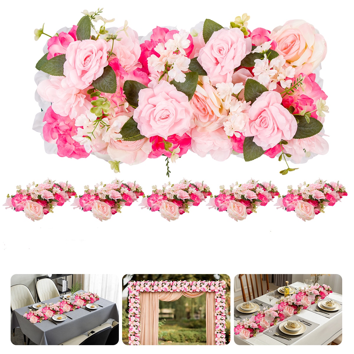 6 Pcs Artificial Flower Garlan - Christmas Table Runner review and price