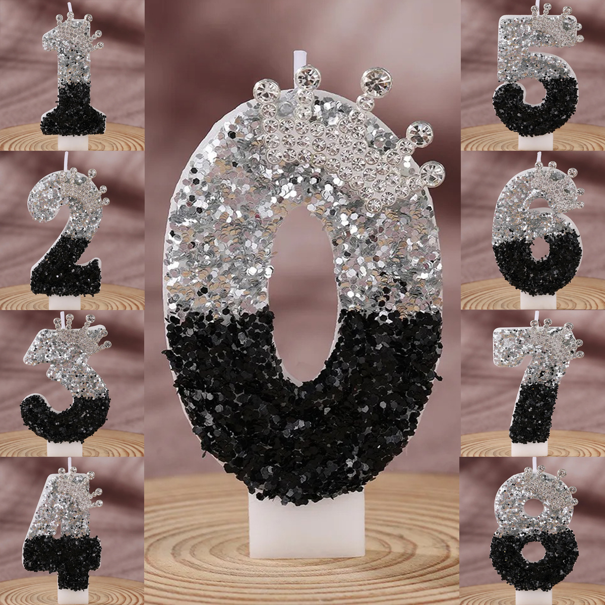 Black Silver Gradient Crown Ha - Holiday Candle Set review and price