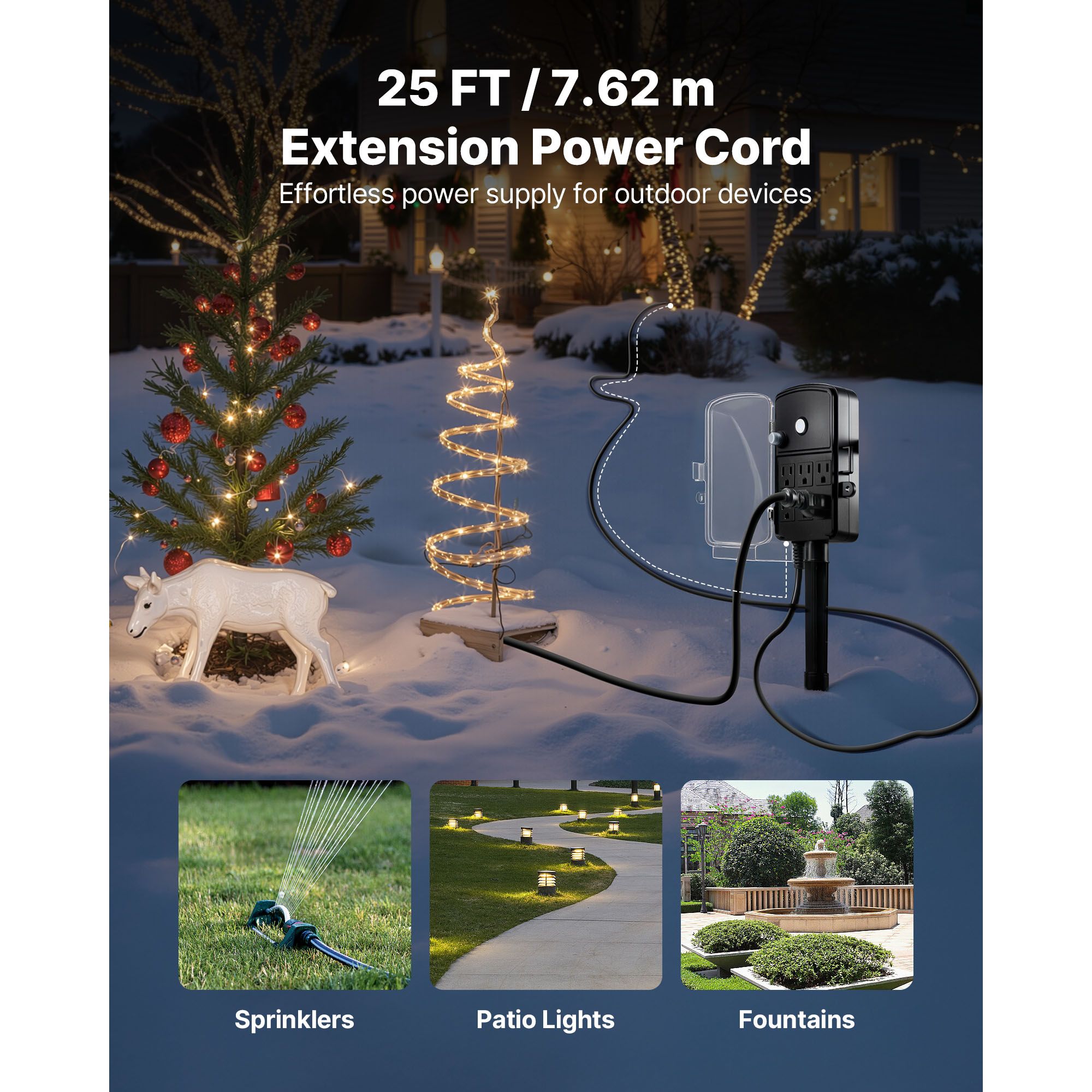 Outdoor Power Stake 25FT Exten - Christmas Lights Outdoor review and price
