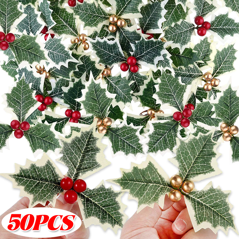 5-50pcs Christmas Holly Berrie - Christmas Wreath Fake review and price